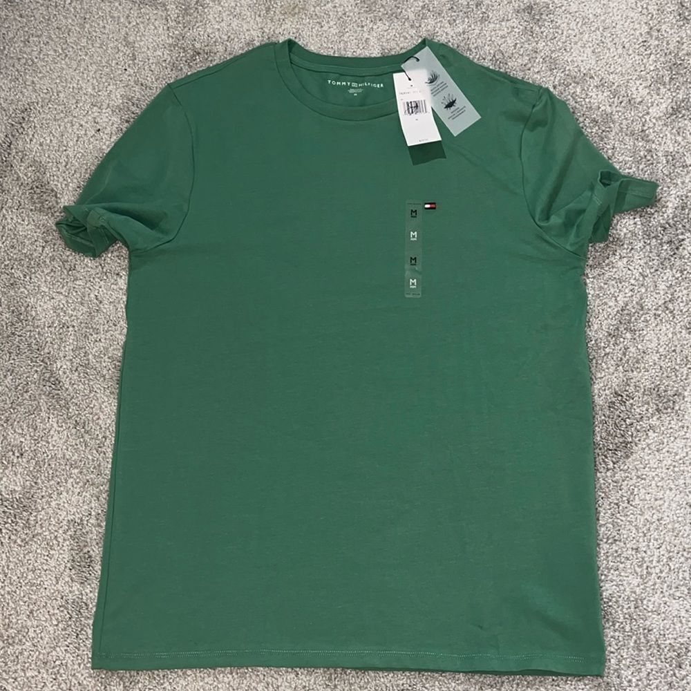Tommy Hilfiger Men's Sage Green Quick Dry Soft Cotton Blend T-shirt New Size M
